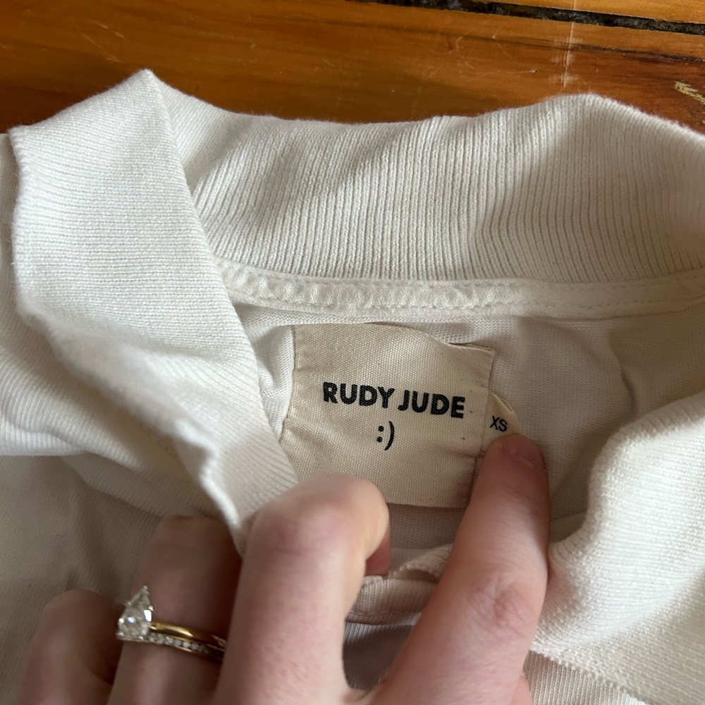 Rudy Jude The Peter Shirt Organic Cotton xs white collared drawstring - Picture 5 of 9